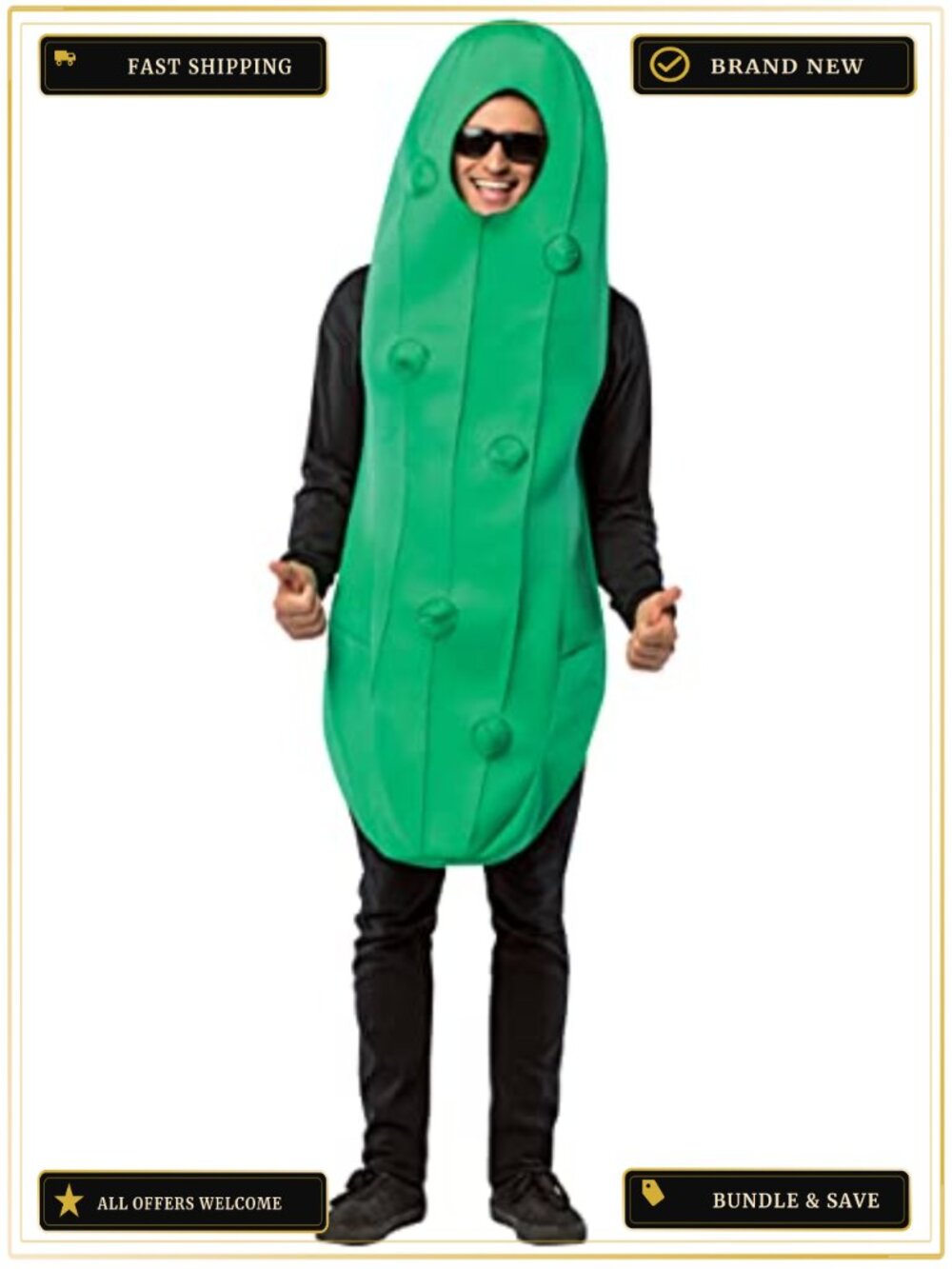 Pickle Costume Foam Tunic 3D Warts Adult One Size Halloween Party
